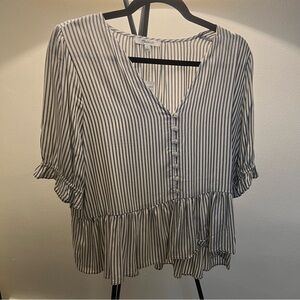 Madewell Pinstripe Blouse NWT size L